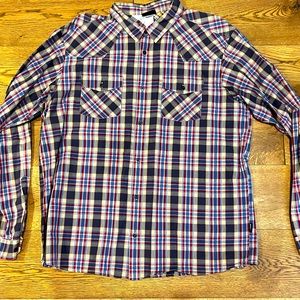 Patagonia plaid shirt XL dogfish mead brewery embroidery